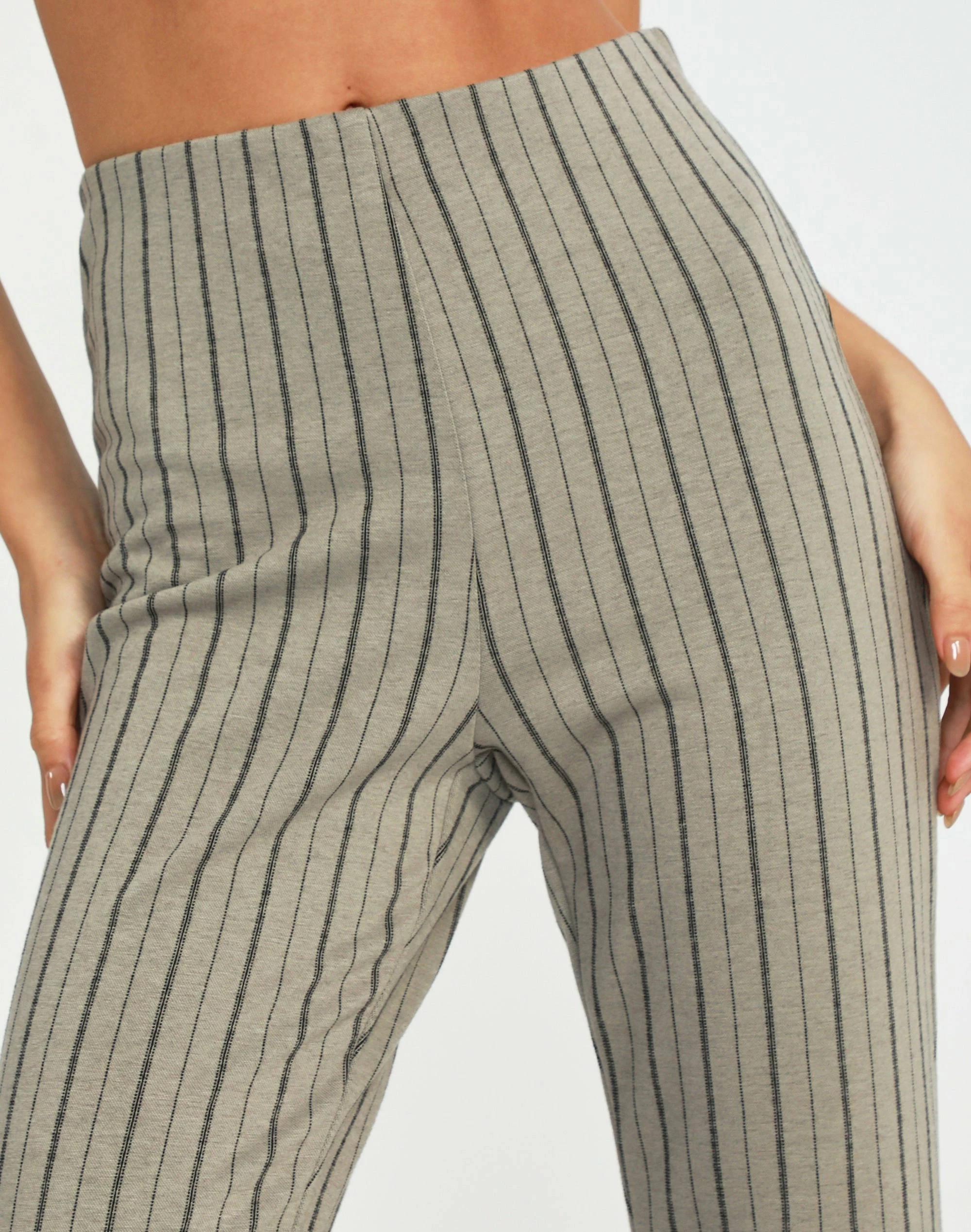 High Rise Pinstripe Flare Ponte Pant 11 High Rise Pinstripe Flare Ponte Pant - Image 9