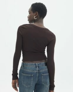 Scoop Neck Long Sleeve Crop Top -Glassons Store mylie wide rib scoop its soy cute back tl111290vis