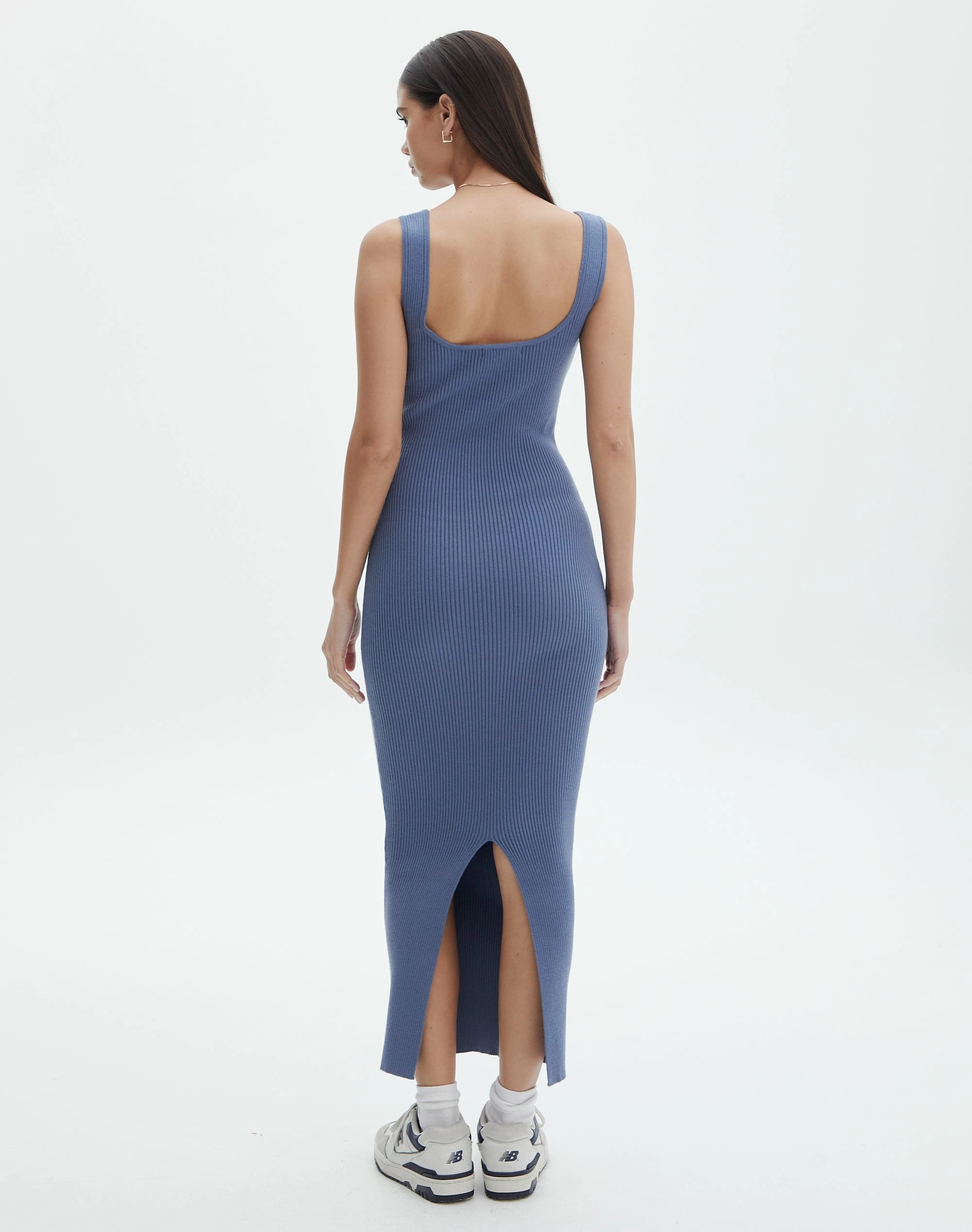 Scoop Neck Ribbed Knit Midi Dress 10 Scoop Neck Ribbed Knit Midi Dress - Image 8