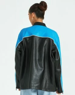Faux Leather Oversized Moto Jacket 20 Faux Leather Oversized Moto Jacket -Glassons Store oatman oversized moto jacket colour block back jw101770pu