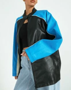 Faux Leather Oversized Moto Jacket 21 Faux Leather Oversized Moto Jacket -Glassons Store oatman oversized moto jacket colour block imageback jw101770pu