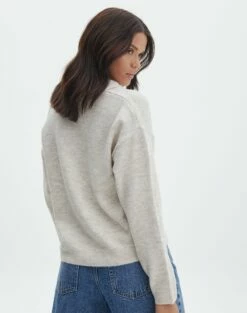 Long Sleeve Collared Knit -Glassons Store obisanya open neck neutral back kl78685rpol