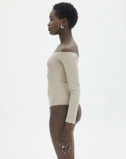 Supersoft Off The Shoulder Longsleeve Bodysuit 36 Supersoft Off The Shoulder Longsleeve Bodysuit -Glassons Store olive off the shoulder bodysuit longsleeve dusty mink detail tb97721pch