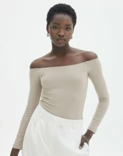 Keyhole Long Sleeve Wrap Top -Glassons Store olive off the shoulder bodysuit longsleeve dusty mink front tb97721pch 2