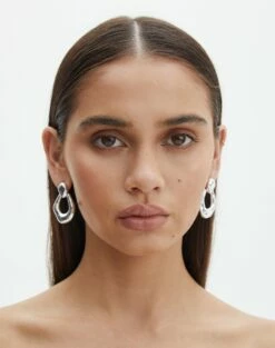 Sheer Metallic Maxi Dress 34 Sheer Metallic Maxi Dress -Glassons Store opa oval drop earrings silver front je144650ear 2