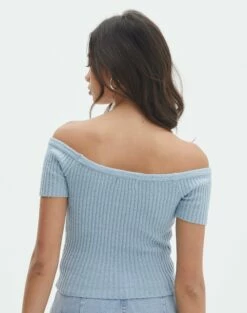 Knit Off The Shoulder Crop Top -Glassons Store opal off the shoulder top blue bubble back ks130295knt