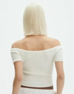 Knit Off The Shoulder Crop Top -Glassons Store opal off the shoulder top milk back ks130295knt