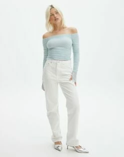 Ruched Mesh Off The Shoulder Top -Glassons Store oreo off the shoulder top mist me full tl124256rmsh