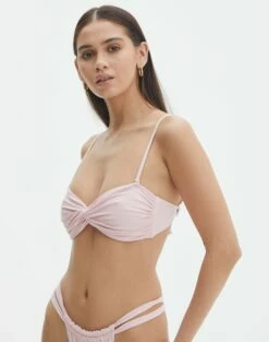Ruched Twist Front Bandeau Bikini Top 24 Ruched Twist Front Bandeau Bikini Top -Glassons Store otto twist bandeau swim top fairy floss detail ga136800rpln