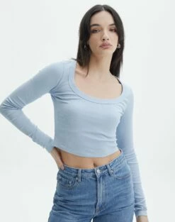 Front Split Denim Maxi Skirt -Glassons Store p wylie wide rib scoop icecap front tl53892prib 3