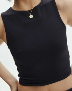 Supersoft High Neck Crop Tank -Glassons Store penelope super soft tank black imageback tv106845pch