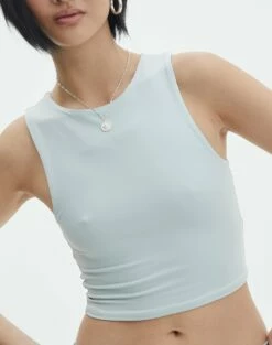 Supersoft High Neck Crop Tank -Glassons Store penelope super soft tank mist me imageback tv106845pch