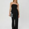 Double Button Tailored Pant -Glassons Store penny button suit pant black front pw91835pln