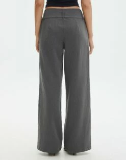 Double Button Tailored Pant -Glassons Store penny button suit pant charcoal back pw91835pln