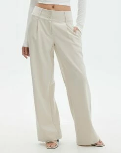 Double Button Tailored Pant -Glassons Store penny button suit pant what the shell full pw91835pln