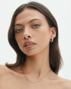 Foldover Off Shoulder Cropped Knit -Glassons Store plated fine chain link necklace gold front je105967nl 4