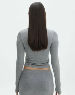 Luxe Lounge Modal Ribbed Long Sleeve Top 23 Luxe Lounge Modal Ribbed Long Sleeve Top -Glassons Store pop basic longsleeve heather marle back tl93055mod