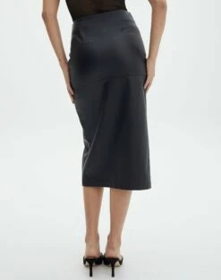 Faux Leather Side Split Zip Midi Skirt 24 Faux Leather Side Split Zip Midi Skirt -Glassons Store preston pu moto midi skirt black back sl109365pu