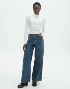 Luxe Lounge Modal Quarter Zip Front Long Sleeve Top -Glassons Store quinn quarter zip top milk full tl93138mod