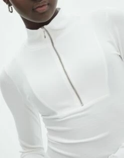 Luxe Lounge Modal Quarter Zip Front Long Sleeve Top -Glassons Store quinn quarter zip top milk imageback tl93138mod