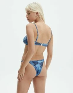 Printed Bandeau Gold Detailed Swim Top -Glassons Store r aiden adjustable high cut bikini briefs denim patches front ga54030rdnp