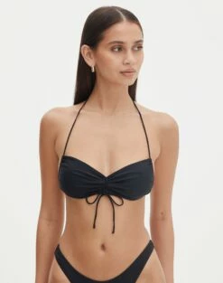 Triangle Bikini Top -Glassons Store r benny bandeau bikini top black front ga64952rpln 1