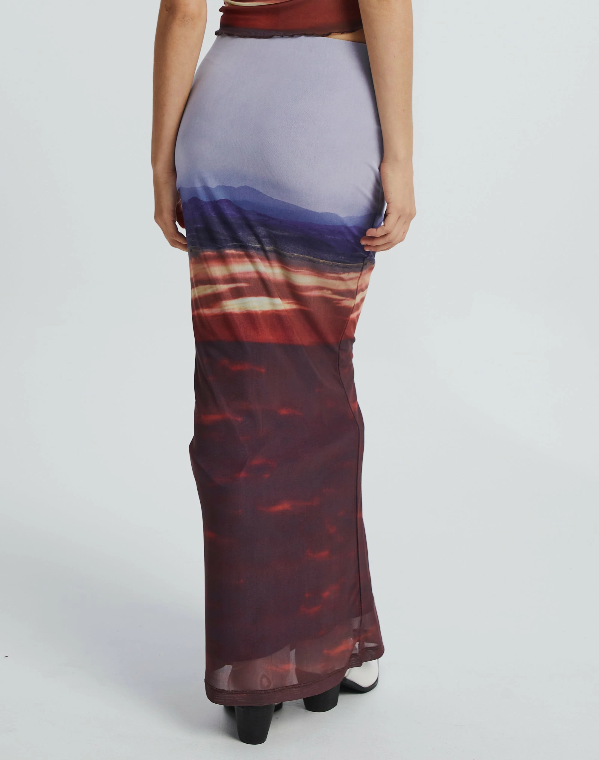 Print Mesh Maxi Skirt 5 Print Mesh Maxi Skirt - Image 3