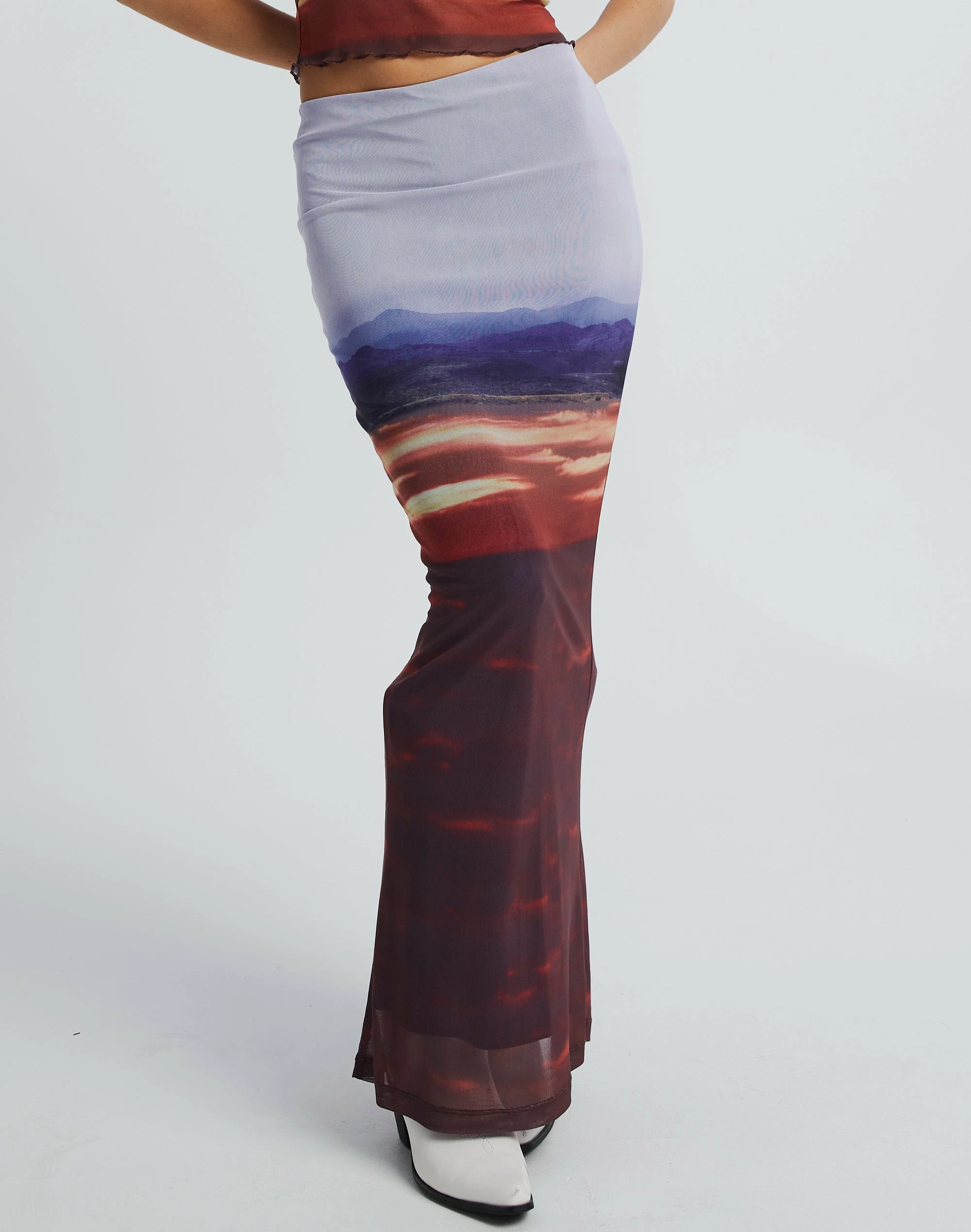 Print Mesh Maxi Skirt 4 Print Mesh Maxi Skirt - Image 2