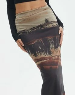 Print Mesh Maxi Skirt 28 Print Mesh Maxi Skirt -Glassons Store r co drey mesh maxi skirt sandy tie dye imageback sl52001rprt