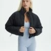 Zip Up Puffer Jacket 2 Zip Up Puffer Jacket -Glassons Store r eddie funnel crop puffer black front cs84145rpln 6