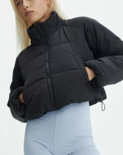 Zip Up Puffer Jacket -Glassons Store r eddie funnel crop puffer black hotside cs84145rpln