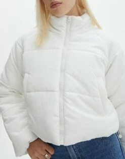 Zip Up Puffer Jacket -Glassons Store r eddie funnel crop puffer milk imageback cs84145rpln