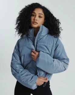 Zip Up Puffer Jacket -Glassons Store r eddie funnel crop puffer serendipitous front cs84145rpln 2