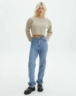 Knit Crew Neck Jumper -Glassons Store r egypt wide rib cropped knit on the rocks full kl97635raus
