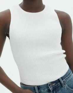 Rib Knit Tank 30 Rib Knit Tank -Glassons Store r guy cropped knit white imageback kv55139rrib