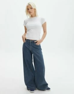 Cropped High Neck Backless Long Sleeve Knit Top 38 Cropped High Neck Backless Long Sleeve Knit Top -Glassons Store r hyper mid rise wide leg jean coyote blue front jd96872rdnm 2