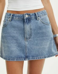Low Rise Denim Mini Skirt 29 Low Rise Denim Mini Skirt -Glassons Store r leni low rise hemmed mini skirt riley vintage wash full ss55069rden