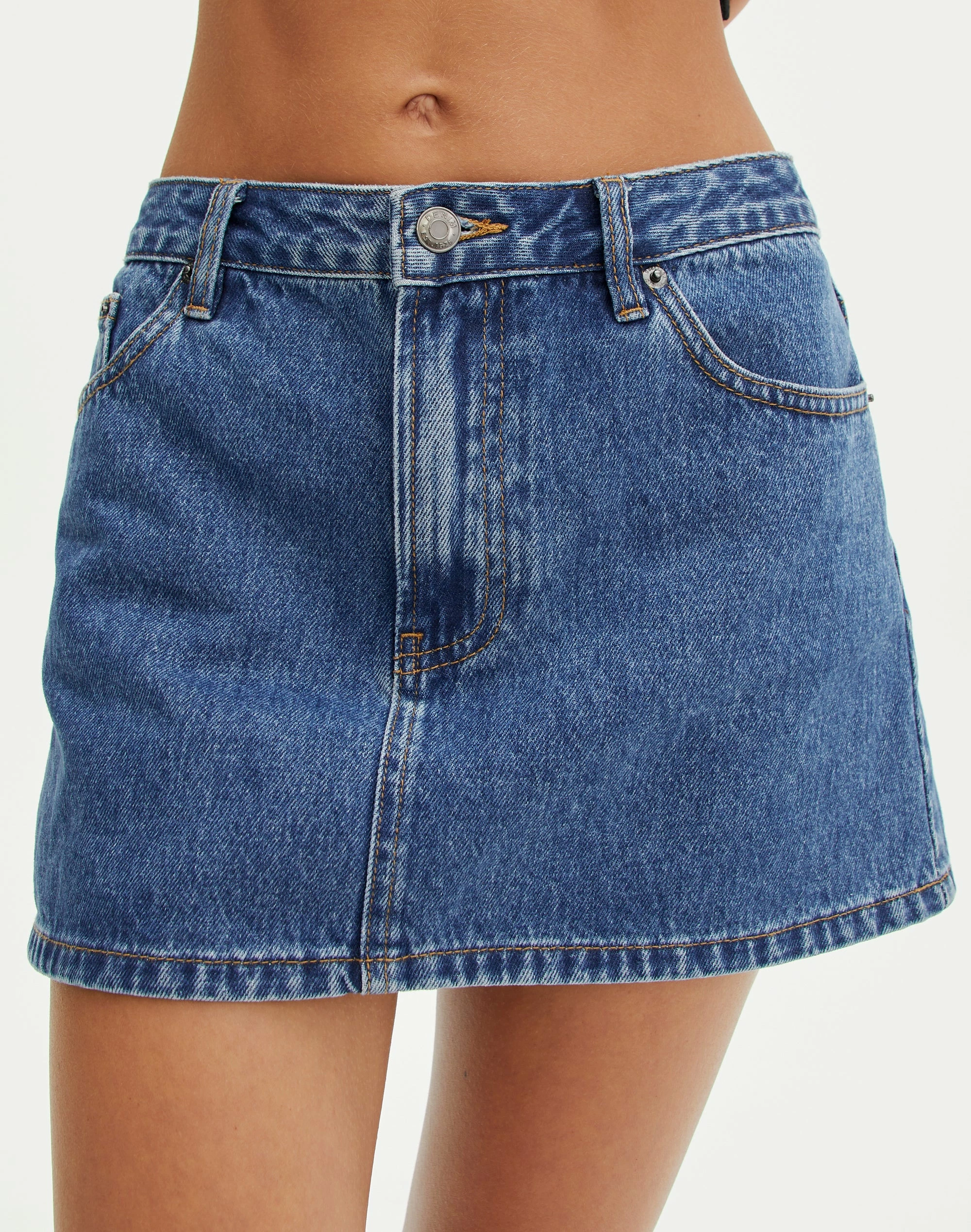 Low Rise Denim Mini Skirt 4 Low Rise Denim Mini Skirt - Image 2