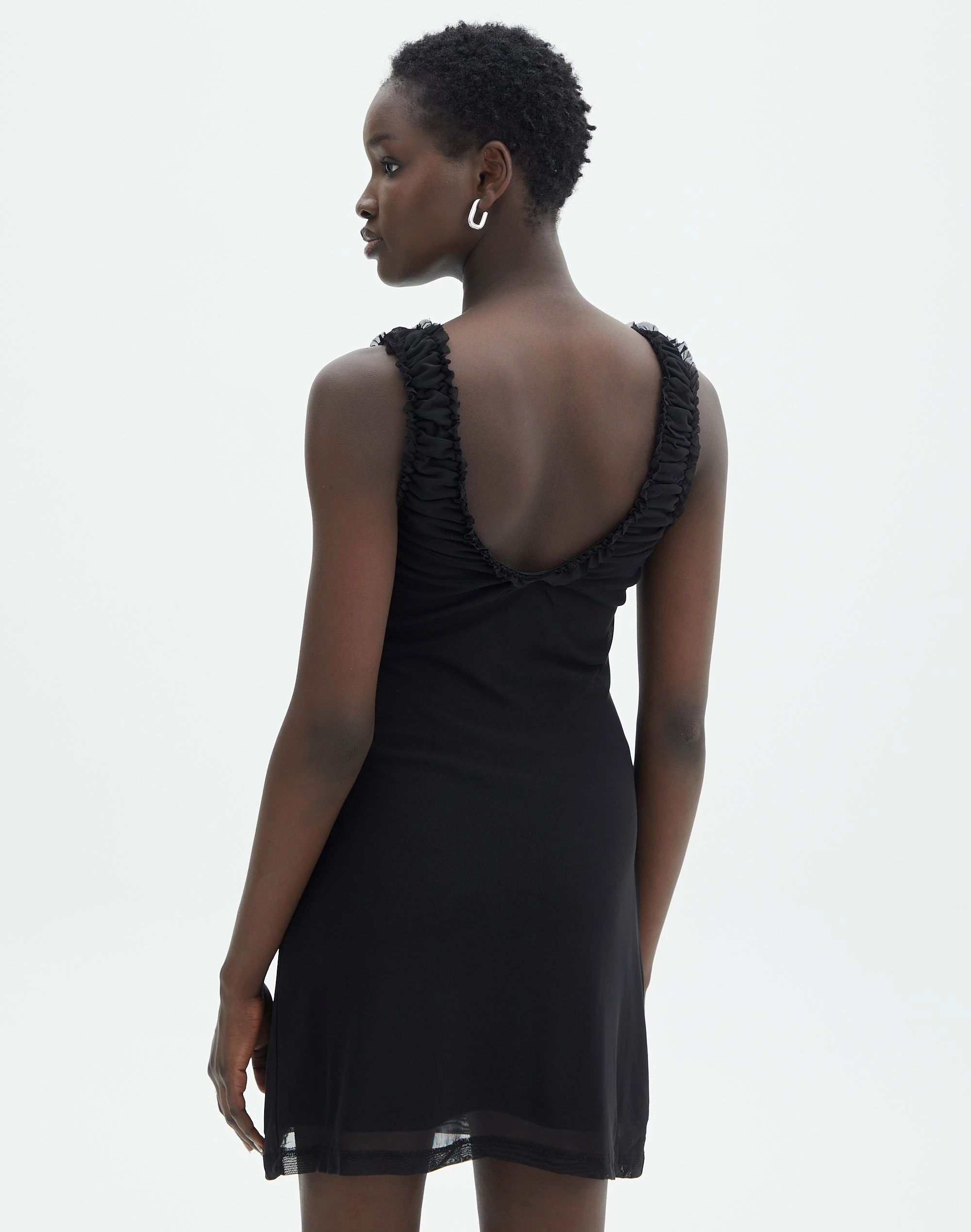 Ruched V Neck Mini Dress 5 Ruched V Neck Mini Dress - Image 3