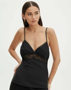 Lace Up Detailed Corset Top -Glassons Store r meme lace trim blouse blackblack front bv92276rsat 1