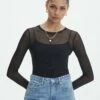 Long Sleeve Mesh Top 1 Long Sleeve Mesh Top -Glassons Store r milina ls mesh top black front tl30558rmes