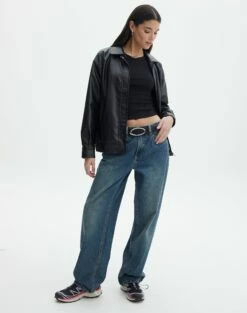 V-Neck Long Sleeve Knit Jumper -Glassons Store r piper puddle baggy jeans coyote blue front jd51910pden 15