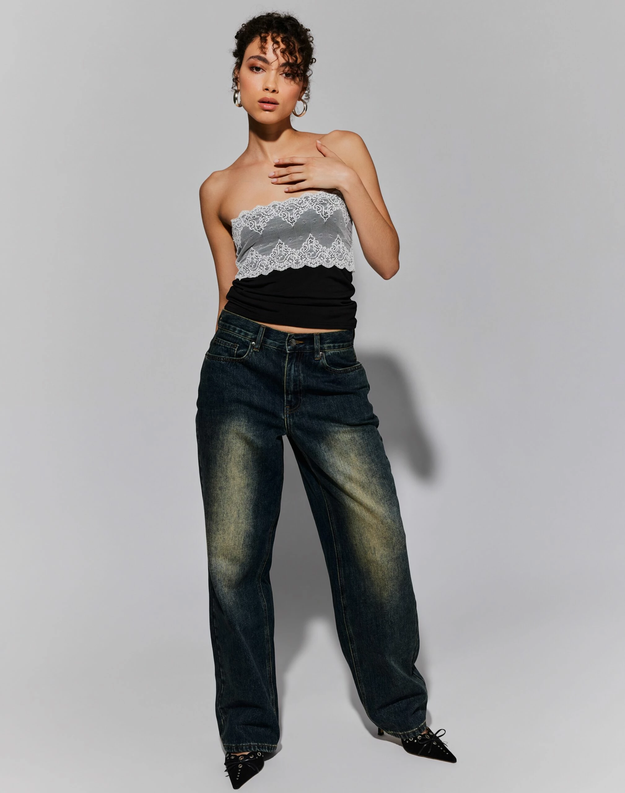 Denim Panelled Strapless Corset 12 Denim Panelled Strapless Corset - Image 10