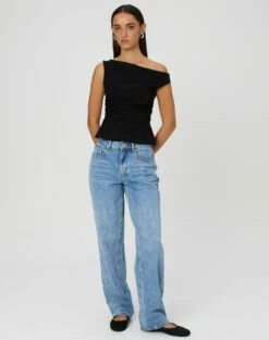 Collared Ribbed Knit Crop Top 40 Collared Ribbed Knit Crop Top -Glassons Store r piper puddle baggy jeans riley vintage wash front jd51910pden 1