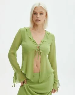 Split Tie Front Blouse 19 Split Tie Front Blouse -Glassons Store r riley ruffle blouse wassa bae front bl64192rchi