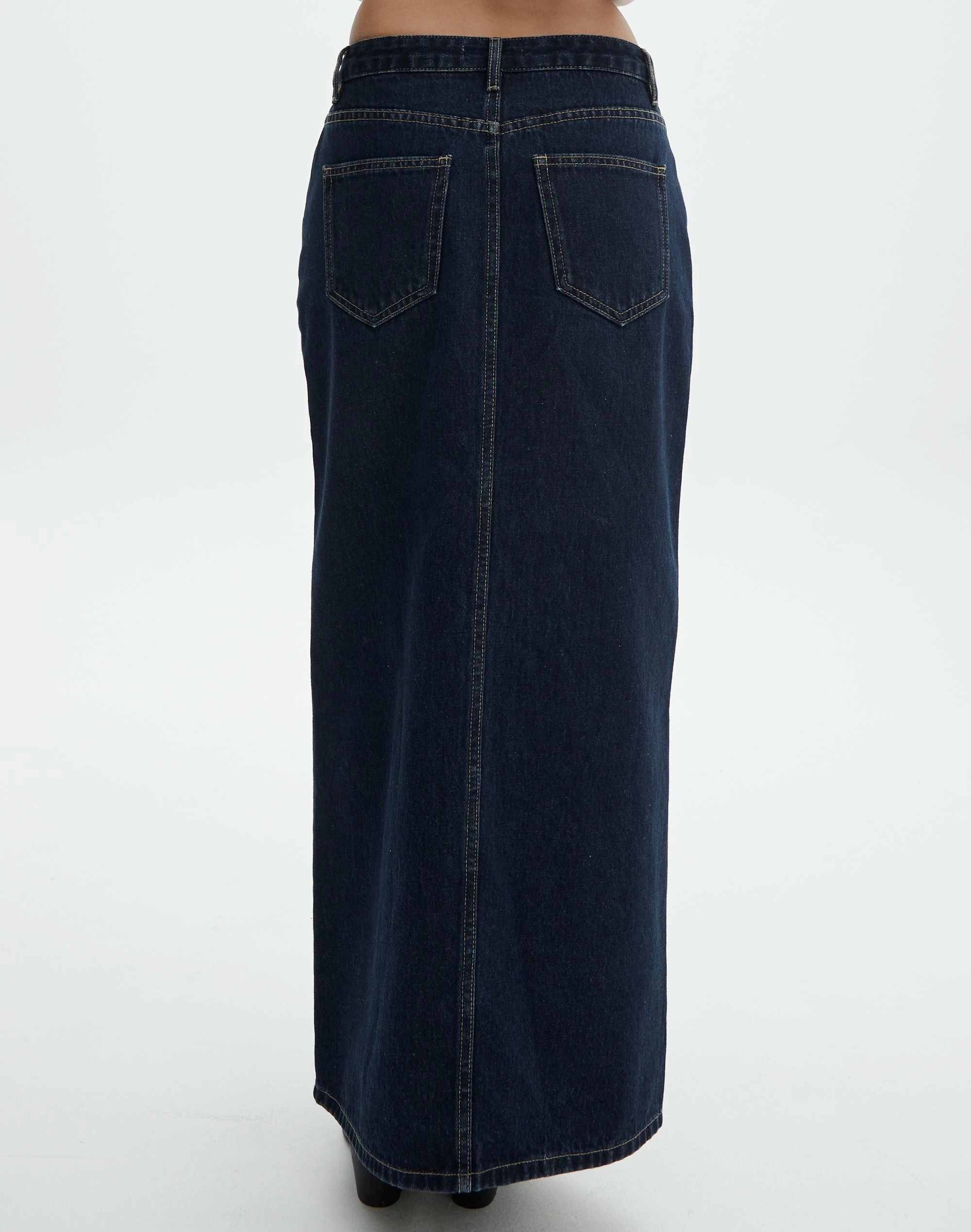 Split Front Denim Midi Skirt 21 Split Front Denim Midi Skirt - Image 19