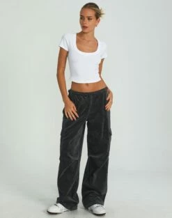 Mid Rise Cord Cargo Pant 28 Mid Rise Cord Cargo Pant -Glassons Store r saffie mid rise cargo pant shadow dancer full pw78180rcor