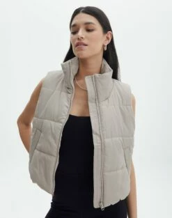Cropped Puffer Vest -Glassons Store r sloan cropped puffer vest on the rocks front vs49501rcml 1