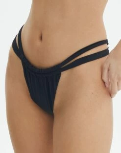 Strappy Ruched Bikini Bottom -Glassons Store r sloanne split ruched bikini brief black detail ga136181rpln