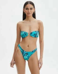 Printed Thong Bikini Bottom